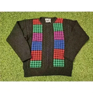 Vintage Braemar Scottish Shetland Wool Pullover Sweater Womens Size 36 Colorful